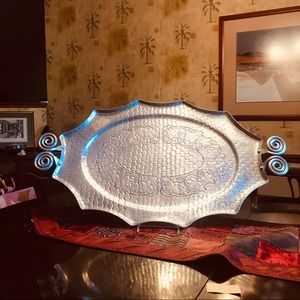 MID CENTURY MODERN ANTIQUE ALUMINUM SERVING TRAY